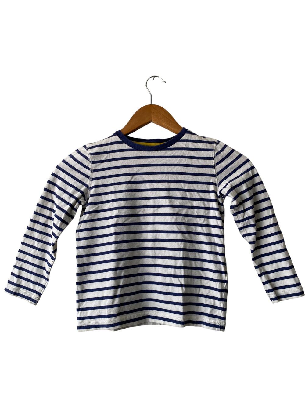Mini Boden Girls White with Blue Stripe Long Sleeve Top & Blue Pants - Size 6-7Y